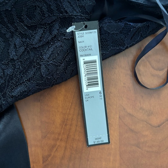 NWT Studio Tahari-Levine Co. Size 6 Navy Lace Dress - Picture 14 of 16